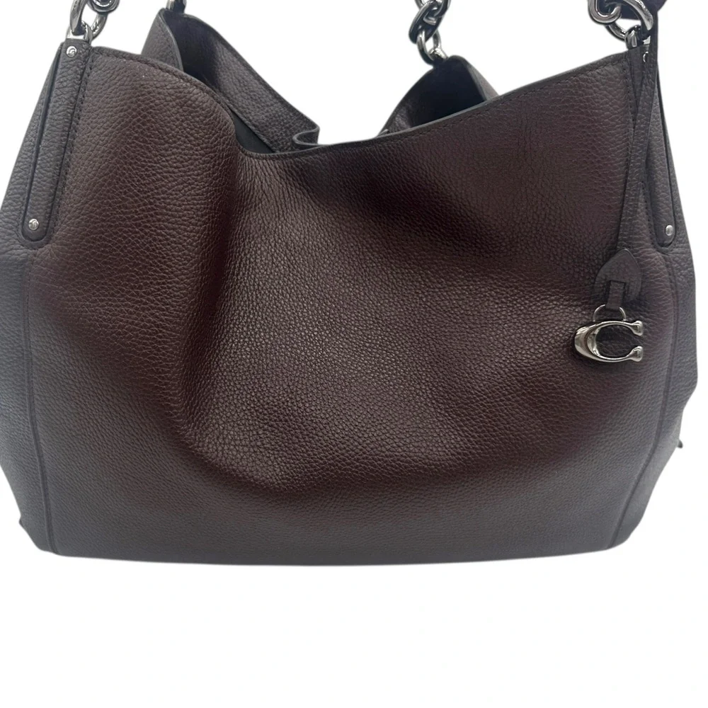 Coach Dalton 31 Satchel Shoulder Bag Oxblood Pebbled Leather 78364 - Picture 2 of 10